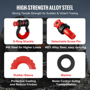 D-Ring Shackle, 2 Pack 19.05 mm Alloy Steel Shackles 28.5 Ton Break Strength with 22 mm Screw Pin, Isolators V952-JPXKHJG34YC4816P1V0