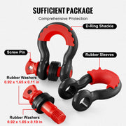D-Ring Shackle, 2 Pack 19.05 mm Alloy Steel Shackles 28.5 Ton Break Strength with 22 mm Screw Pin, Isolators V952-JPXKHJG34YC4816P1V0