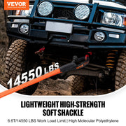 Synthetic Soft Shackle Rope, 2 Pack 12.7 x 558.8 mm 20 Ton Breaking Strength, Recovery Tow Shackles with V952-JPXKHSHCS12YQ7UTIV0