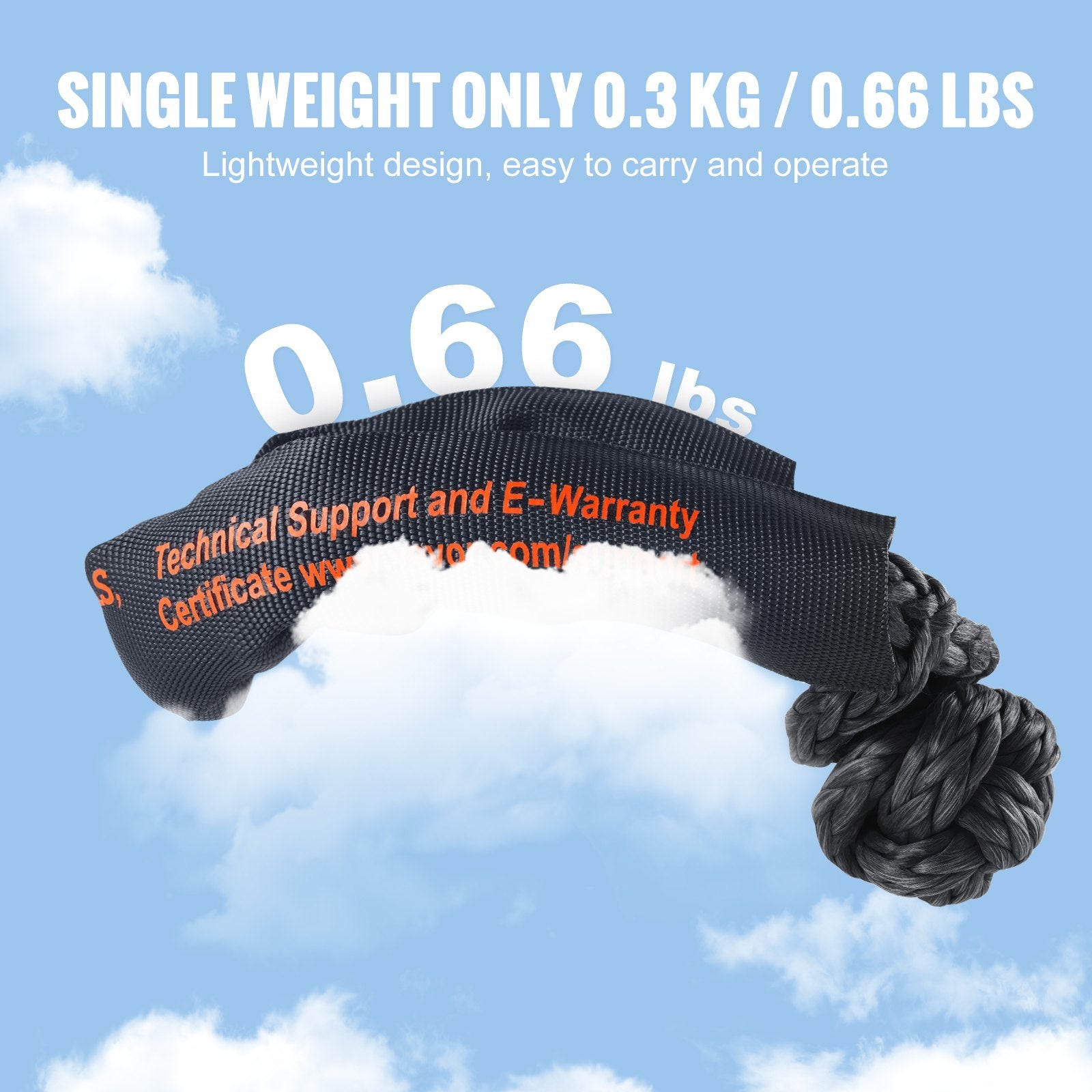 Synthetic Soft Shackle Rope, 2 Pack 12.7 x 558.8 mm 20 Ton Breaking Strength, Recovery Tow Shackles with V952-JPXKHSHCS12YQ7UTIV0