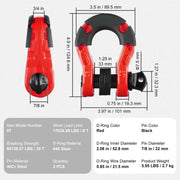 D-Ring Shackle, 2 Pack 19.05 mm Alloy Steel Shackles 30 Ton Break Strength with 22 mm Screw Pin, Isolators & V952-JPXKLSHJG34YTN0H5V0