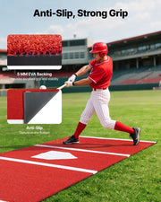 Baseball Hitting Mat, 300x116cm Batting Cage Mat, Batters Box Turf Mats, Softball Batting Practice Equipment V952-JQD10YC38YCB26SO1001V0