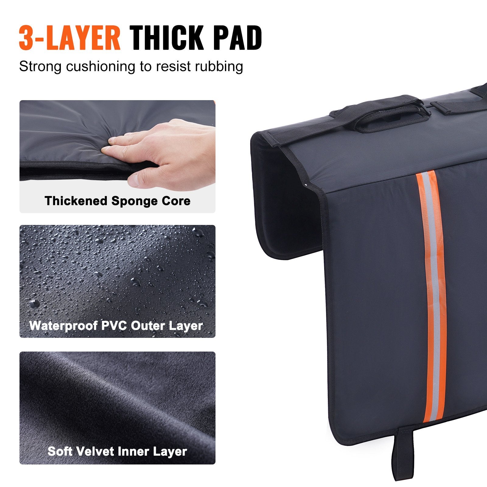 Tailgate Bike Pad, 62" Truck Tailgate Pad Carry 6 Mountain Bikes, Upgraded Grooves Tailgate Protection Pad V952-JQKWMD62INCH94P52V0