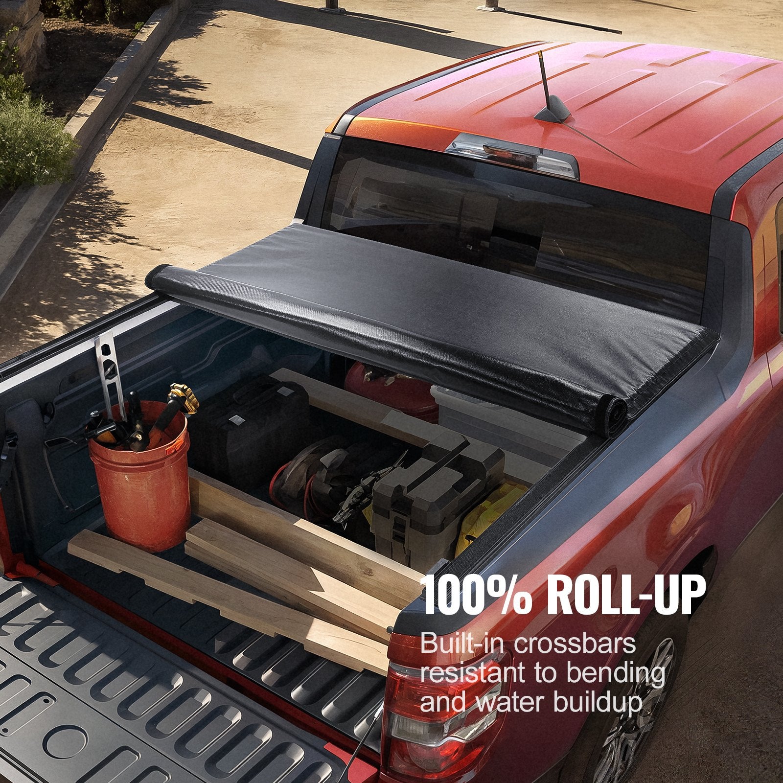 Truck Bed Cover, Roll Up Truck Bed Tonneau Cover, Compatible with 2014-2024 Chevy Silverado / GMC Sierra V952-JQSKCHBXGJQSXY6WBV0