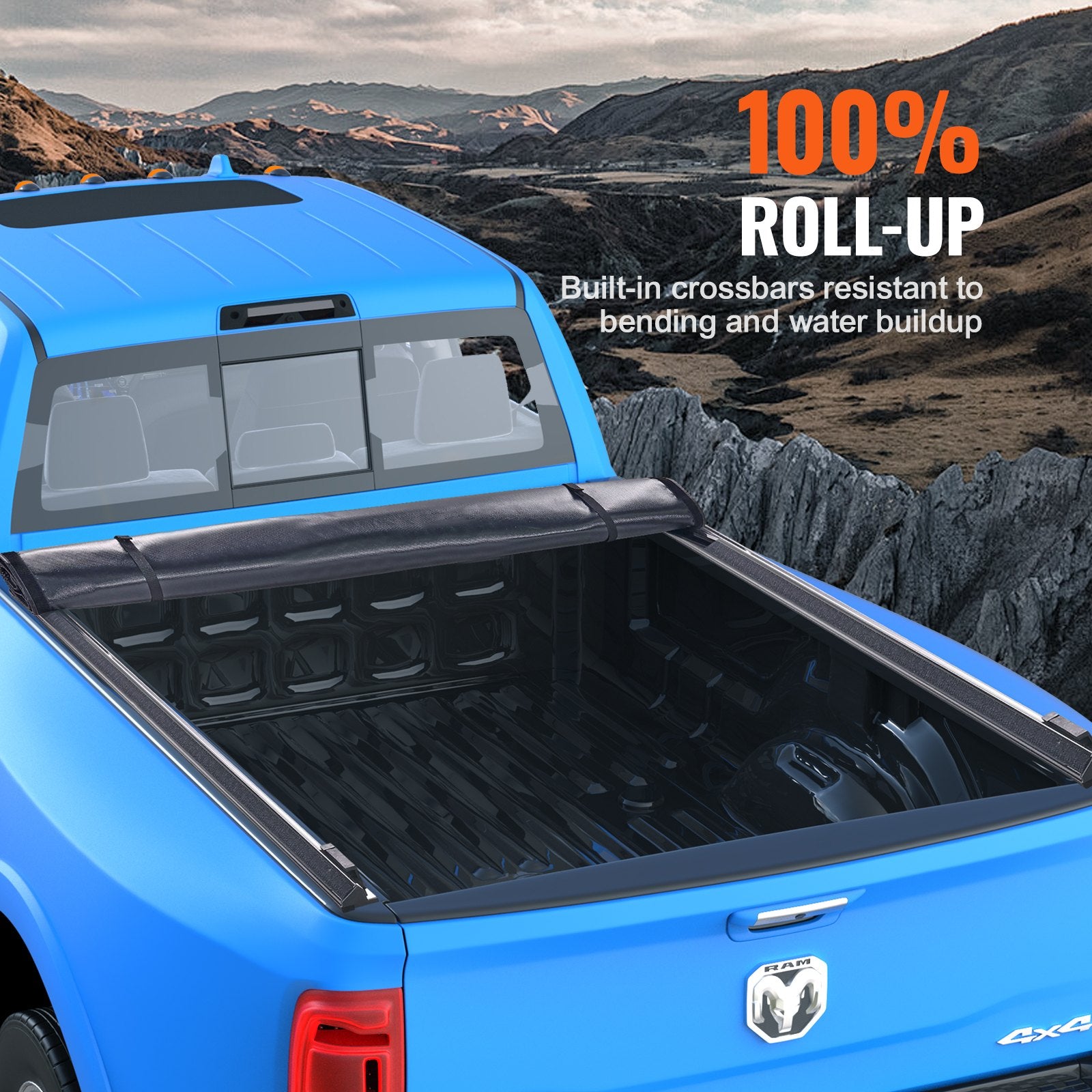 Truck Bed Cover, Roll Up Truck Bed Tonneau Cover, Compatible with 2002-2018 Dodge Ram 1500, 2003-2024 2500 V952-JQSKCHBXGJQSYTYBSV0