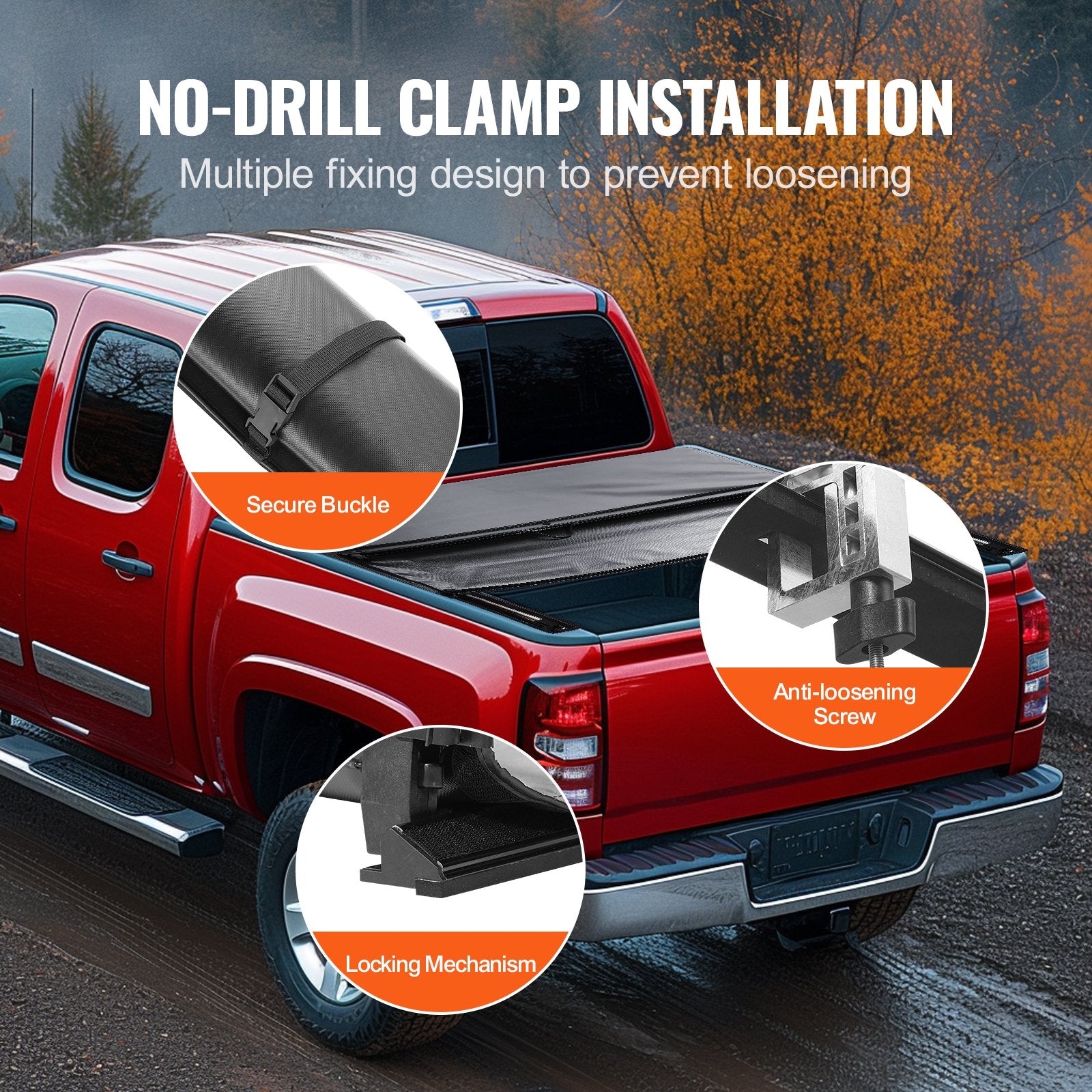 Truck Bed Cover, Roll Up Truck Bed Tonneau Cover, Compatible with 2019-2024 Chevy Silverado GMC Sierra 1500 V952-JQSKCHBXGJQSZJ02MV0