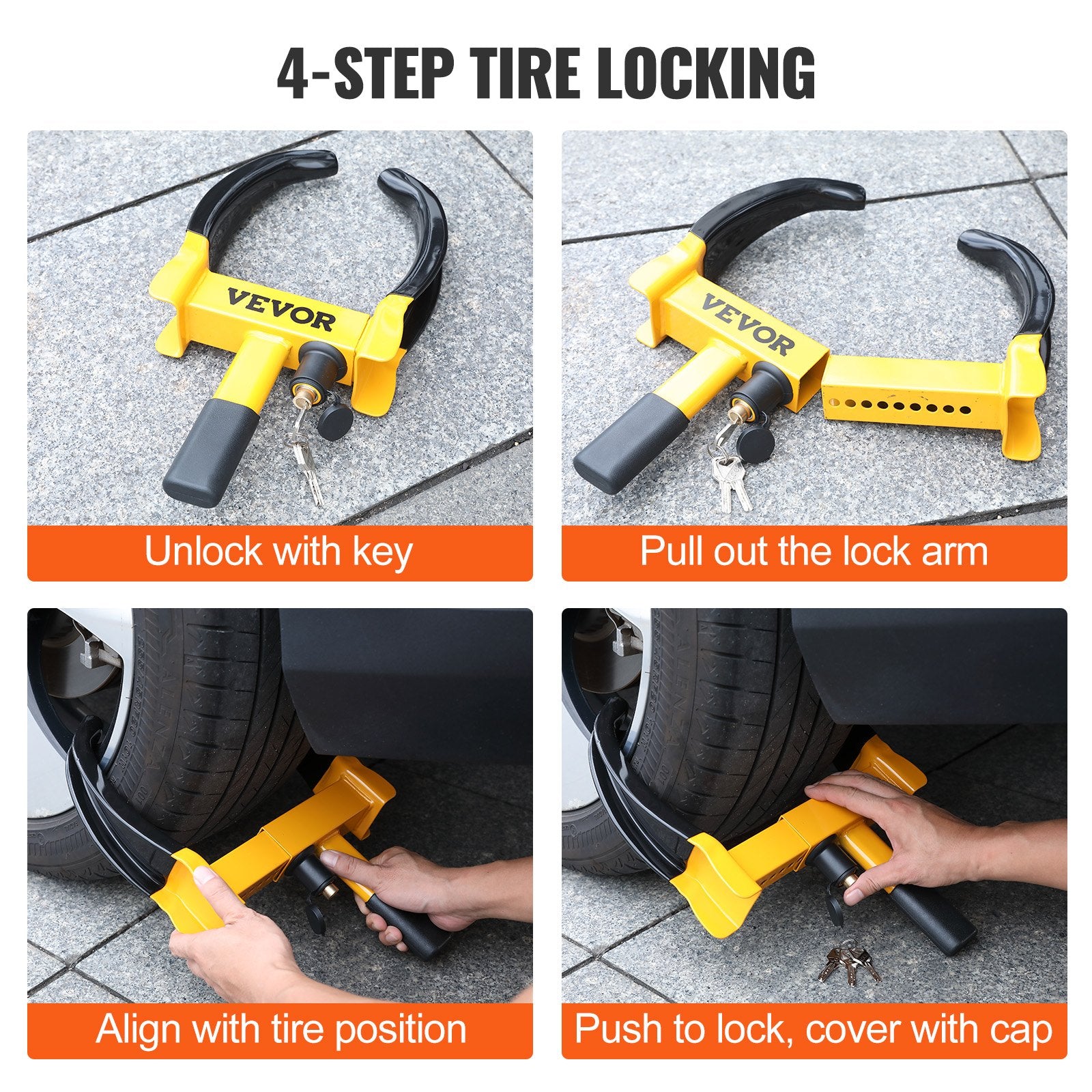 Wheel Lock, 2 Packs Universal Wheel Clamp Lock, Adjustable Anti Theft Trailer Lock Wheel Clamp, Heavy-duty V952-JQSLTS2J0000HVGE2V0