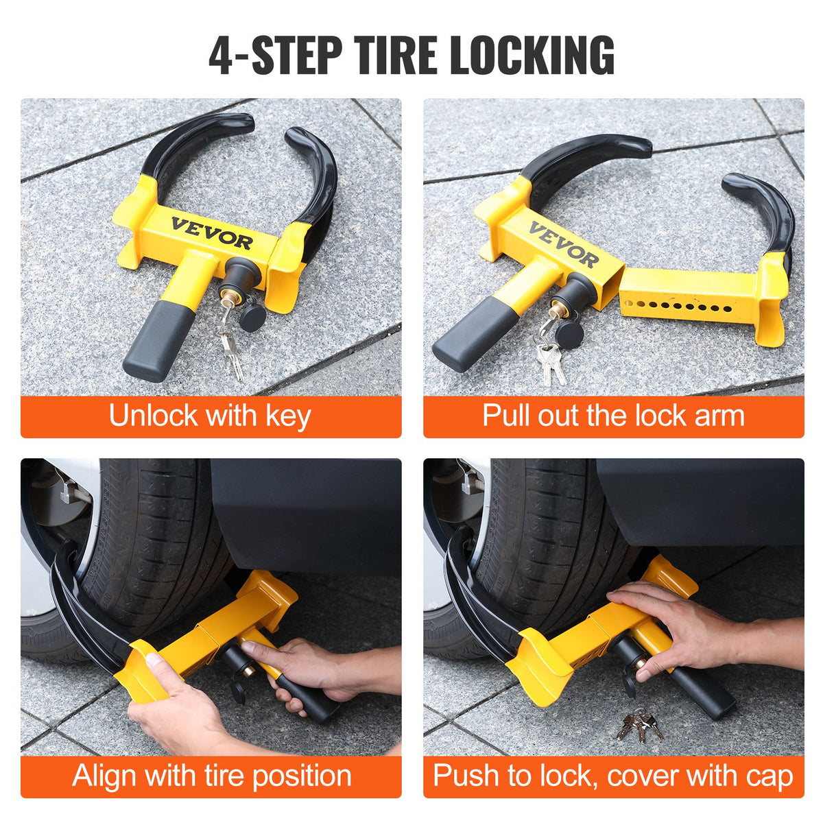 Wheel Lock, 2 Packs Universal Wheel Clamp Lock, Adjustable Anti Theft Trailer Lock Wheel Clamp, Heavy-duty V952-JQSLTS2J0000HVGE2V0