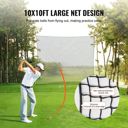 10x10ft Golf Practice Net Indoor Hitting Net for Baseball Hockey Soccer V952-JQW10X10YCDWM48OPV0