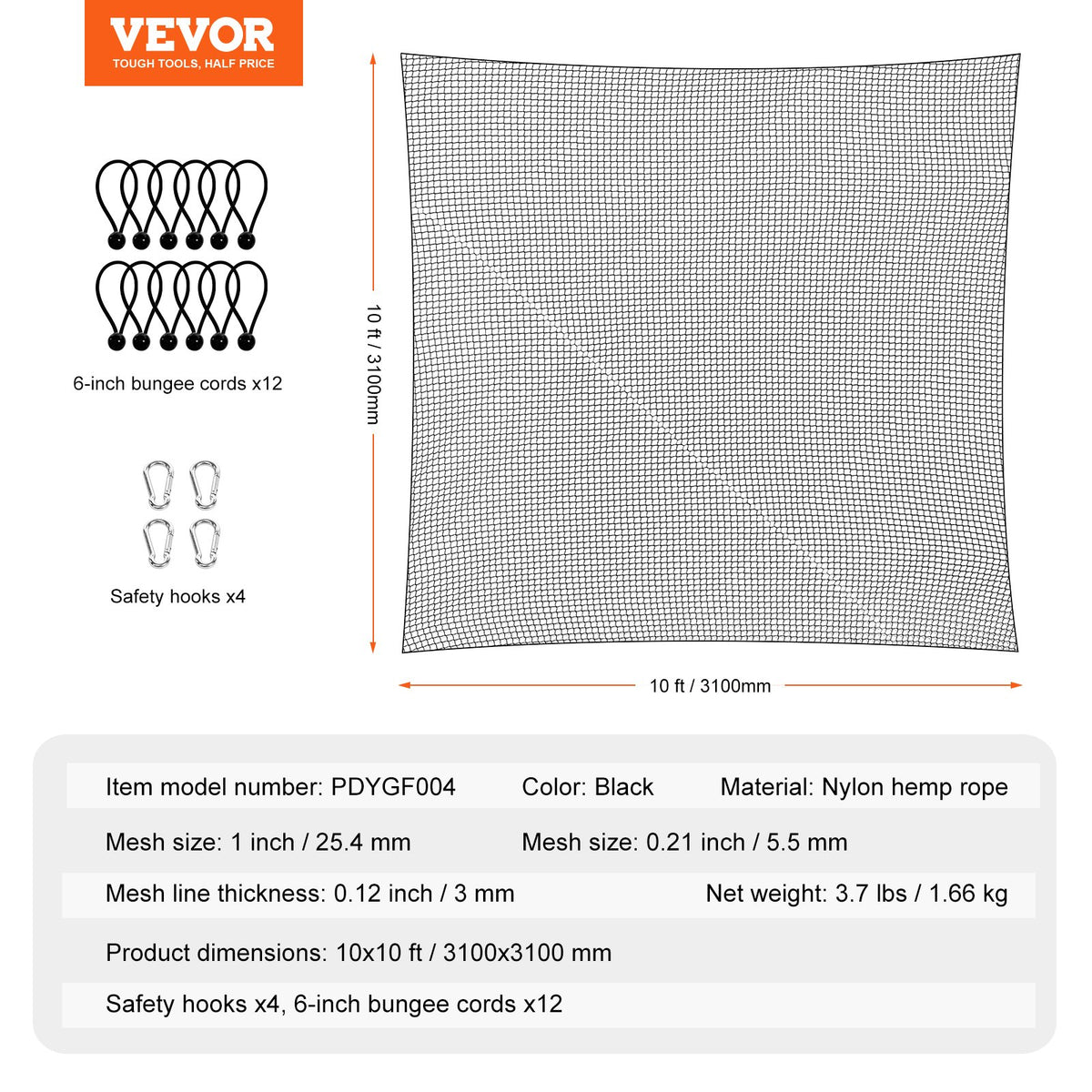 10x10ft Golf Practice Net Indoor Hitting Net for Baseball Hockey Soccer V952-JQW10X10YCDWM48OPV0