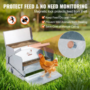 Automatic Chicken Feeder Galvanized Steel Poultry Feeder 25 lb 10 Chickens V952-JQWLQ25LBS00D0C1ZV0