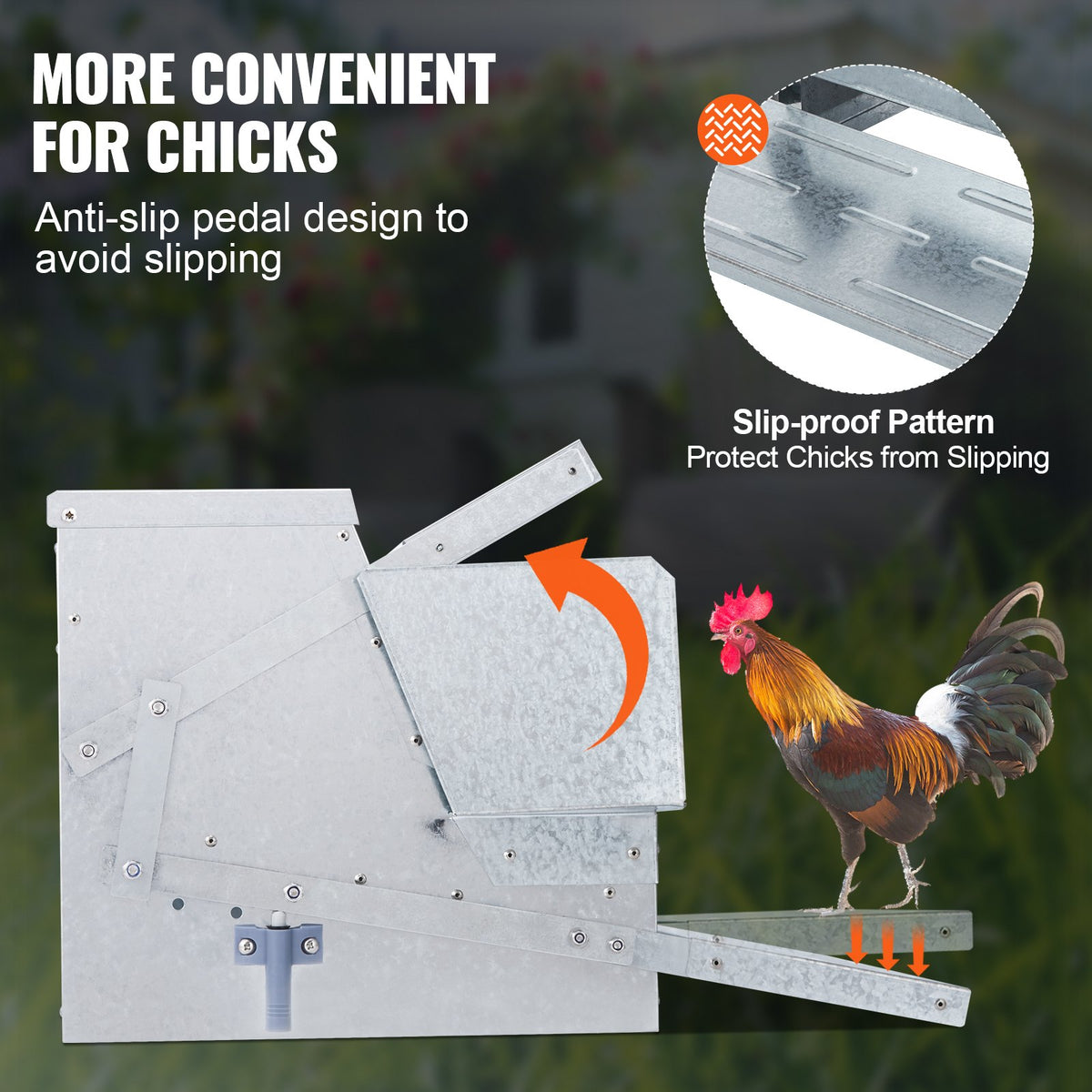 Automatic Chicken Feeder Galvanized Steel Poultry Feeder 25 lb 10 Chickens V952-JQWLQ25LBS00D0C1ZV0