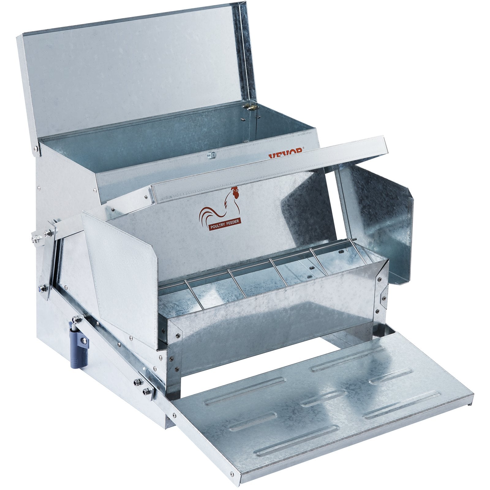 Automatic Chicken Feeder Galvanized Steel Poultry Feeder 25 lb 10 Chickens V952-JQWLQ25LBS00D0C1ZV0