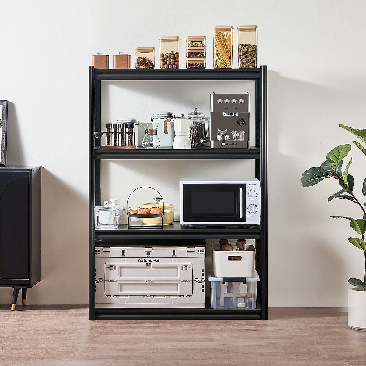 Storage Shelves, 2400 lbs, 4 Tier Garage Storage Shelving, 20" D x 40" W x 57" H Adjustable Metal Shelves for V952-JSBSXHJ20405S2LA2V0
