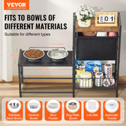 Pet Feeding Station with Storage Dog Food & Toy Organizer Raised Dog Bowls V952-JSCCHSWJ3622FIZLTV0