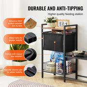 Pet Feeding Station with Storage Dog Food & Toy Organizer Raised Dog Bowls V952-JSCCHSWJ3622FIZLTV0