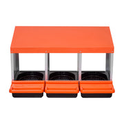 Chicken Nest Box, 3-Compartment, 15 to 30 in Stable & Corrosion-Resistant Metal Nesting Boxes with Inclined V952-JSCDX1530INCCC3QIV0