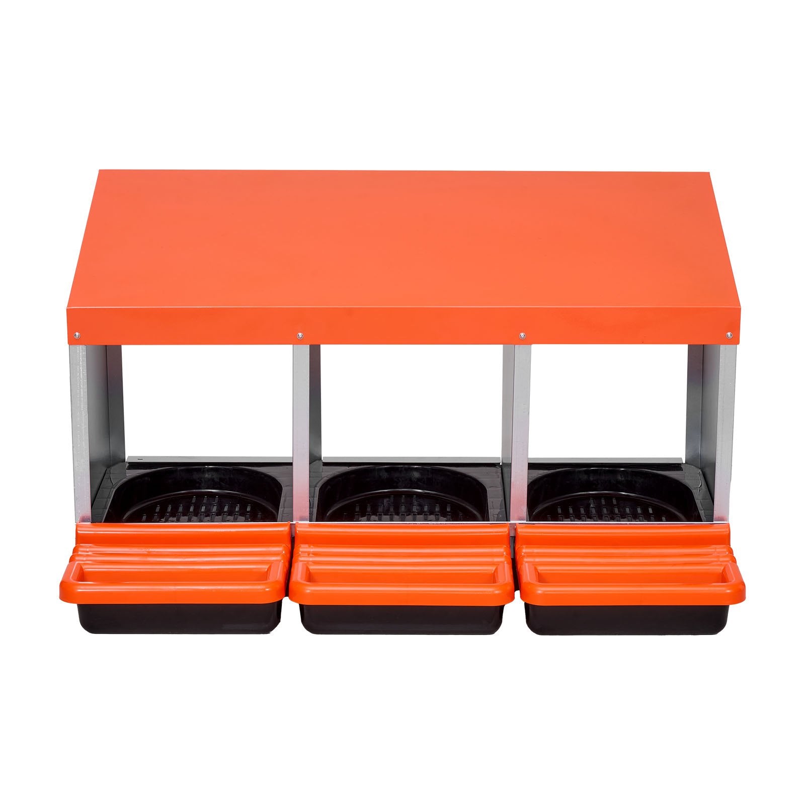 Chicken Nest Box, 3-Compartment, 15 to 30 in Stable & Corrosion-Resistant Metal Nesting Boxes with Inclined V952-JSCDX1530INCCC3QIV0