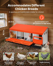 Chicken Nesting Boxes, 4 Compartments, Metal Egg Laying Boxes with Protective Collection Lids, Roll Out V952-JSCDX1530INCI7BMT002V0