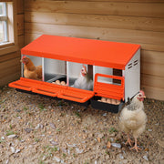 Chicken Nesting Boxes, 4 Compartments, Metal Egg Laying Boxes with Protective Collection Lids, Roll Out V952-JSCDX1530INCI7BMT002V0