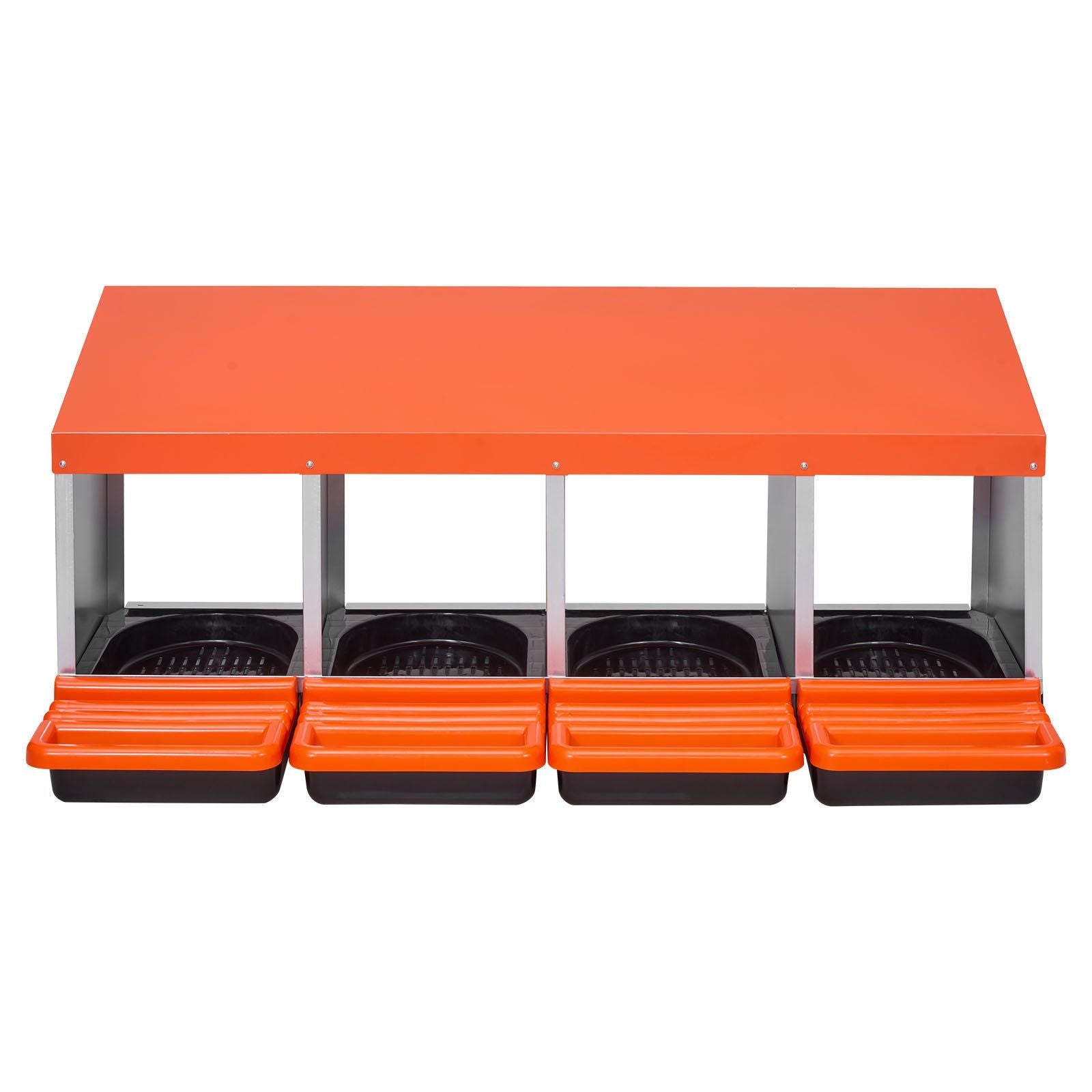 Chicken Nesting Boxes, 4 Compartments, Metal Egg Laying Boxes with Protective Collection Lids, Roll Out V952-JSCDX1530INCI7BMT002V0