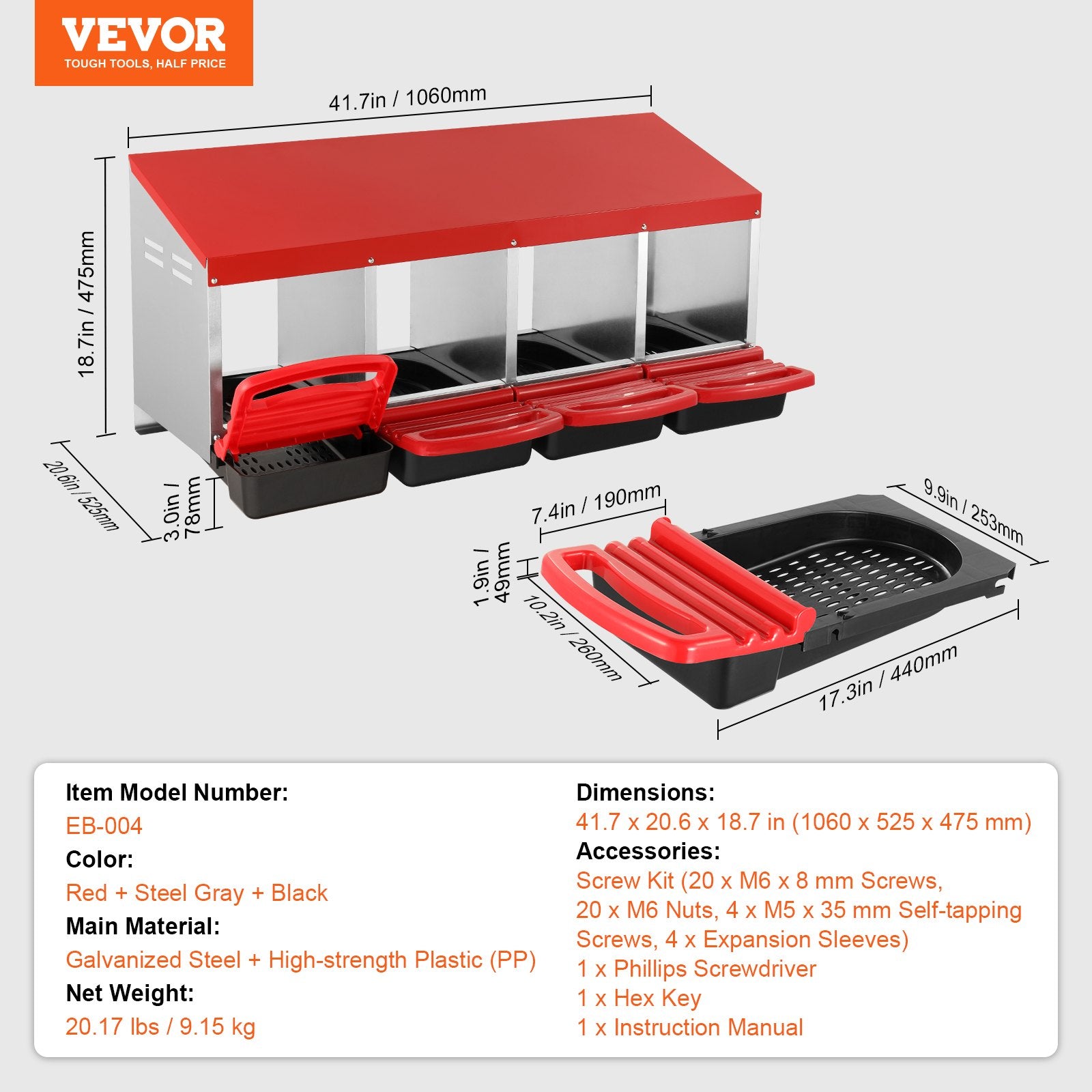 4-Compartment Chicken Nest Box Metal Box with Inclined Nesting Boxes V952-JSCDX1530INCI7BMTV0