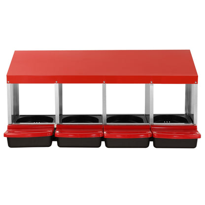 4-Compartment Chicken Nest Box Metal Box with Inclined Nesting Boxes V952-JSCDX1530INCI7BMTV0