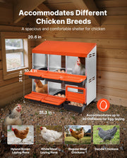 2 Tiers Chicken Nesting Boxes, 6 Compartments, Metal Egg Laying Boxes with Protective Collection Lids, Roll V952-JSCDX3045INC4B35A002V0
