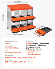 2 Tiers Chicken Nesting Boxes, 6 Compartments, Metal Egg Laying Boxes with Protective Collection Lids, Roll V952-JSCDX3045INC4B35A002V0
