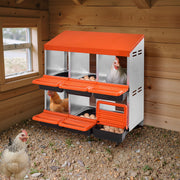2 Tiers Chicken Nesting Boxes, 6 Compartments, Metal Egg Laying Boxes with Protective Collection Lids, Roll V952-JSCDX3045INC4B35A002V0