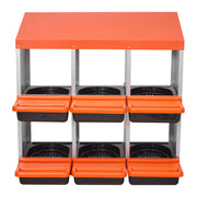2 Tiers Chicken Nesting Boxes, 6 Compartments, Metal Egg Laying Boxes with Protective Collection Lids, Roll V952-JSCDX3045INC4B35A002V0