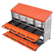 2 Tiers Chicken Nesting Boxes, 8 Compartments, Metal Egg Laying Boxes with Protective Collection Lids, Roll V952-JSCDX3045INCK7SDC002V0