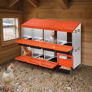 2 Tiers Chicken Nesting Boxes, 8 Compartments, Metal Egg Laying Boxes with Protective Collection Lids, Roll V952-JSCDX3045INCK7SDC002V0
