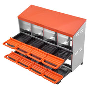 2 Tiers Chicken Nesting Boxes, 8 Compartments, Metal Egg Laying Boxes with Protective Collection Lids, Roll V952-JSCDX3045INCK7SDC002V0