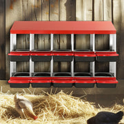 10-Compartment Chicken Nest Box Mental Box with Inclined Nesting Boxes V952-JSCDX3045INCT4Y3WV0