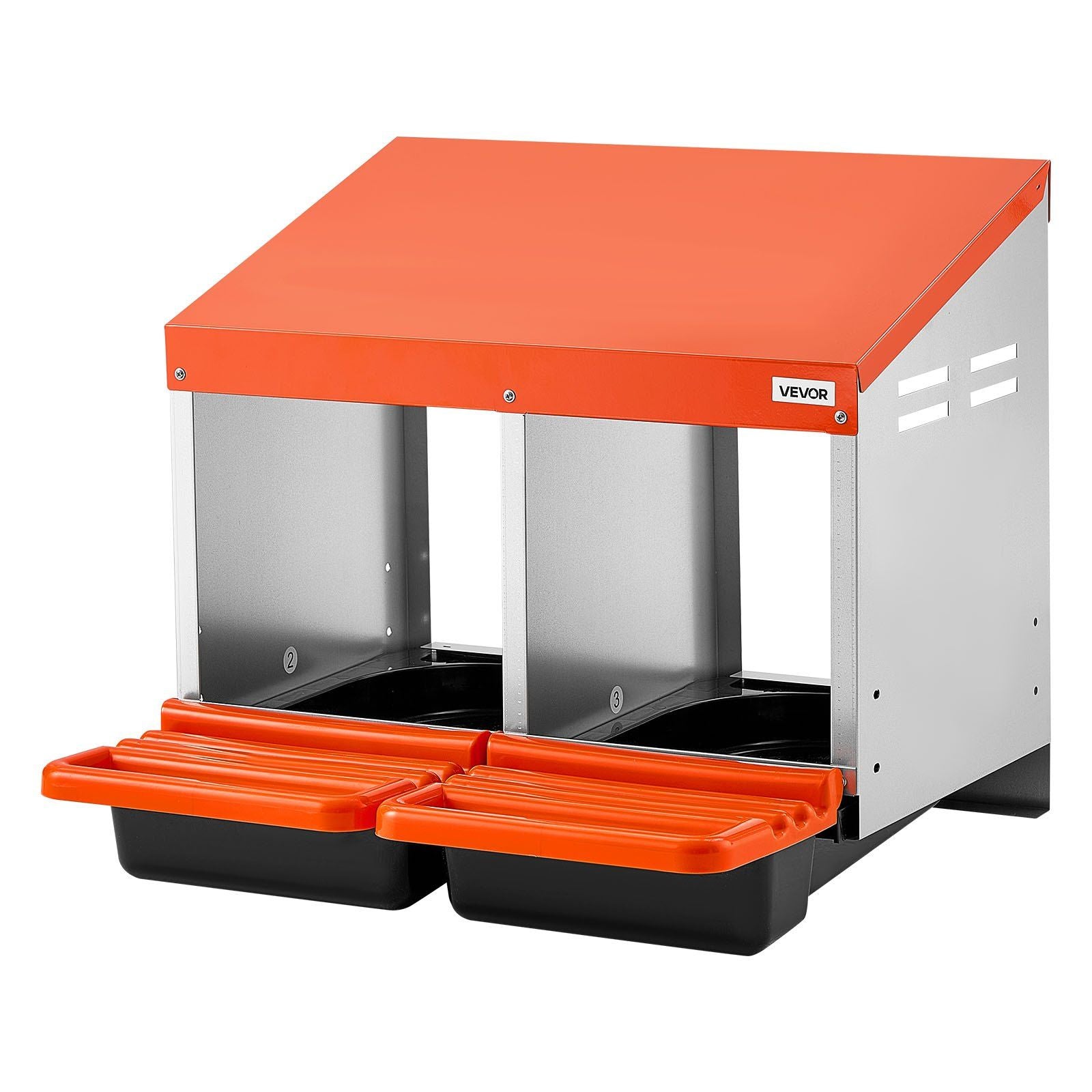 Chicken Nesting Boxes, 2 Compartments, Easy Egg Collection, Wall Mount, Easy to Assemble, Galvanized Steel V952-JSCDXJS2GJ15PZUI4001V0