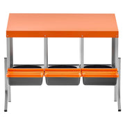 Chicken Nesting Boxes, 3 Compartments, with Support Legs, Easy Egg Collection, Galvanized Steel and V952-JSCDXJS3GJ26OS4A9001V0