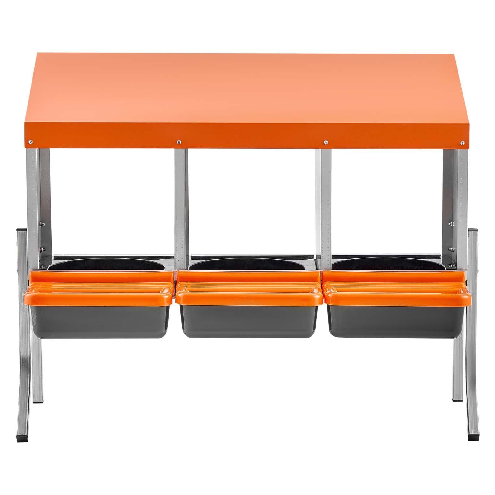 Chicken Nesting Boxes, 3 Compartments, with Support Legs, Easy Egg Collection, Galvanized Steel and V952-JSCDXJS3GJ26OS4A9001V0
