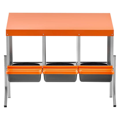 Chicken Nesting Boxes, 3 Compartments, with Support Legs, Easy Egg Collection, Galvanized Steel and V952-JSCDXJS3GJ26OS4A9001V0