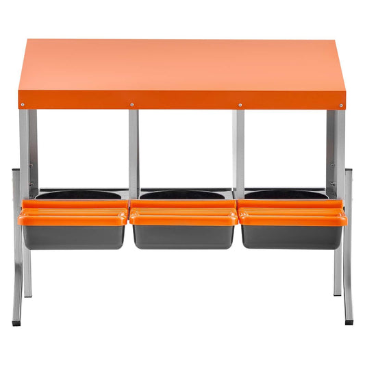 Chicken Nesting Boxes, 3 Compartments, with Support Legs, Easy Egg Collection, Galvanized Steel and V952-JSCDXJS3GJ26OS4A9001V0