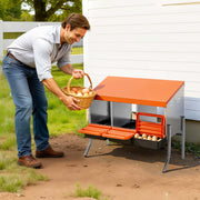 Chicken Nesting Boxes, 3 Compartments, with Support Legs, Easy Egg Collection, Galvanized Steel and V952-JSCDXJS3GJ26OS4A9001V0