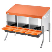 Chicken Nesting Boxes, 3 Compartments, with Support Legs, Easy Egg Collection, Galvanized Steel and V952-JSCDXJS3GJ26OS4A9001V0