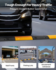 1000MM Rubber Speed Bump, 2 Pack, 2 Channel Heavy Duty Traffic Speed Hump, 9,979 kg/Axle Load Capacity, Cable V952-JSDDLBHPDDK2SDET4001V0