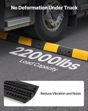 1000MM Rubber Speed Bump, 2 Pack, 2 Channel Heavy Duty Traffic Speed Hump, 9,979 kg/Axle Load Capacity, Cable V952-JSDDLBHPDDK2SDET4001V0