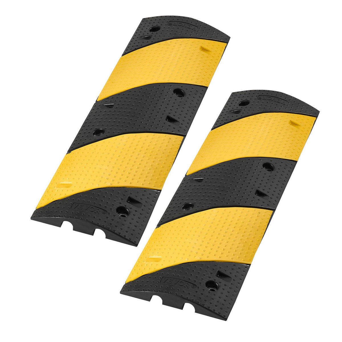 1000MM Rubber Speed Bump, 2 Pack, 2 Channel Heavy Duty Traffic Speed Hump, 9,979 kg/Axle Load Capacity, Cable V952-JSDDLBHPDDK2SDET4001V0