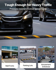 1830MM Rubber Speed Bump, 2 Channel, Heavy Duty Traffic Speed Hump, 9,979 kg/axle Load Capacity, Cable V952-JSDDLBHPDZK1UBYXX001V0