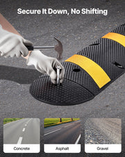1830MM Rubber Speed Bump, 2 Channel, Heavy Duty Traffic Speed Hump, 9,979 kg/axle Load Capacity, Cable V952-JSDDLBHPDZK1UBYXX001V0