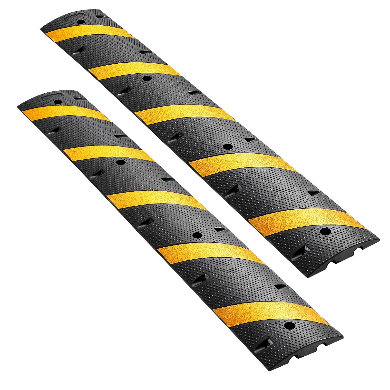 1830MM Rubber Speed Bump, 2 Pack, 2 Channel Heavy Duty Traffic Speed Hump, 9,979 kg/Axle Load Capacity, Cable V952-JSDDLBHPDZK2UP77S001V0