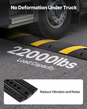 1830MM Rubber Speed Bump, 2 Pack, 2 Channel Heavy Duty Traffic Speed Hump, 9,979 kg/Axle Load Capacity, Cable V952-JSDDLBHPDZK2UP77S001V0
