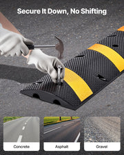 1830MM Rubber Speed Bump, 2 Pack, 2 Channel Heavy Duty Traffic Speed Hump, 9,979 kg/Axle Load Capacity, Cable V952-JSDDLBHPDZK2UP77S001V0
